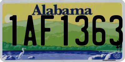 AL license plate 1AF1363