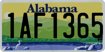 AL license plate 1AF1365