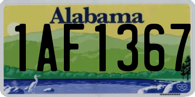 AL license plate 1AF1367