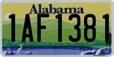 AL license plate 1AF1381