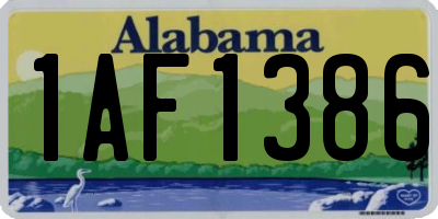 AL license plate 1AF1386