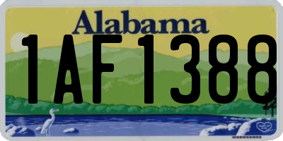 AL license plate 1AF1388