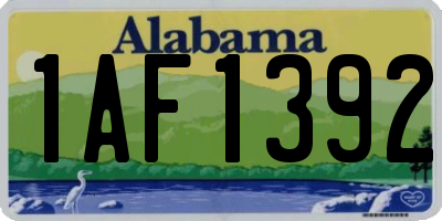 AL license plate 1AF1392