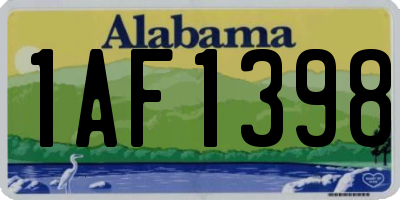 AL license plate 1AF1398