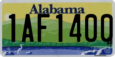 AL license plate 1AF1400