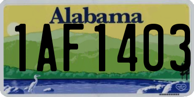 AL license plate 1AF1403