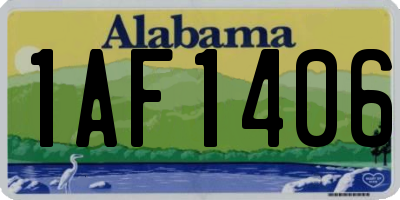 AL license plate 1AF1406