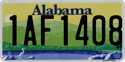 AL license plate 1AF1408