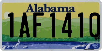 AL license plate 1AF1410