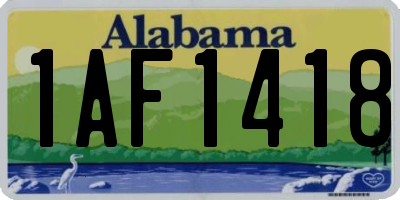 AL license plate 1AF1418