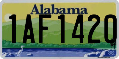 AL license plate 1AF1420