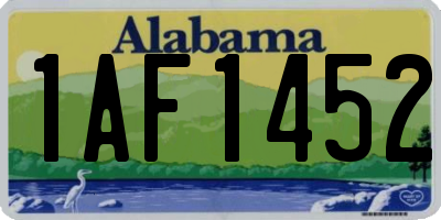 AL license plate 1AF1452