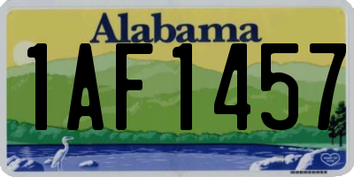 AL license plate 1AF1457