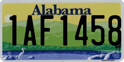 AL license plate 1AF1458