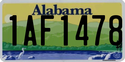 AL license plate 1AF1478