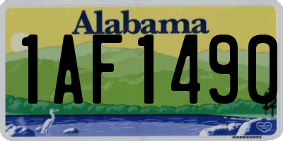 AL license plate 1AF1490