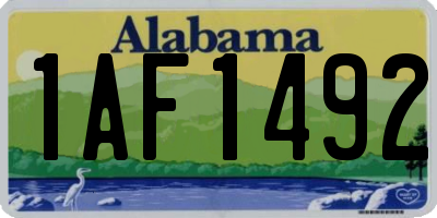 AL license plate 1AF1492