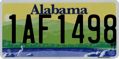 AL license plate 1AF1498