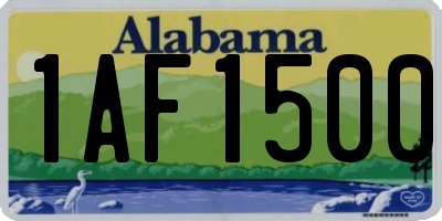 AL license plate 1AF1500