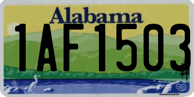 AL license plate 1AF1503