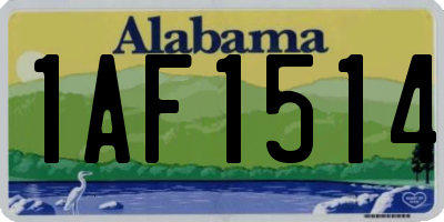 AL license plate 1AF1514