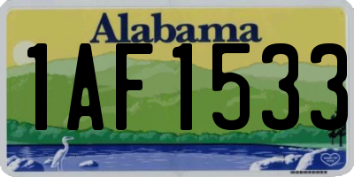 AL license plate 1AF1533