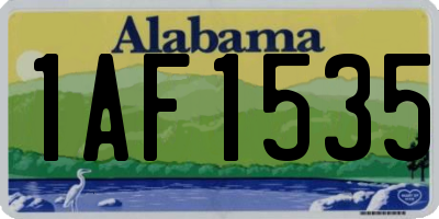 AL license plate 1AF1535