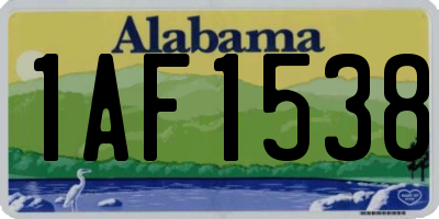 AL license plate 1AF1538
