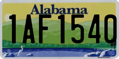 AL license plate 1AF1540