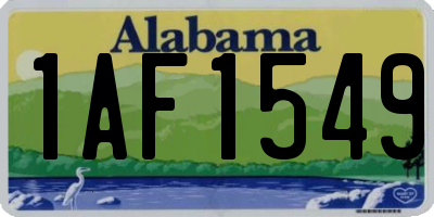 AL license plate 1AF1549