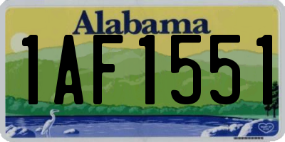 AL license plate 1AF1551