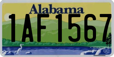 AL license plate 1AF1567