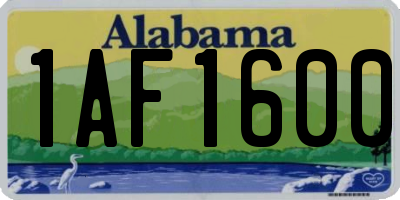 AL license plate 1AF1600