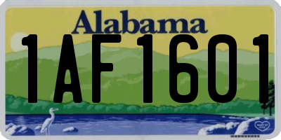 AL license plate 1AF1601