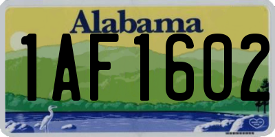 AL license plate 1AF1602