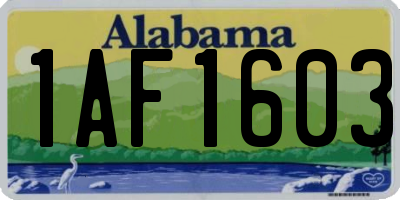 AL license plate 1AF1603