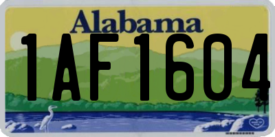 AL license plate 1AF1604