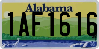 AL license plate 1AF1616