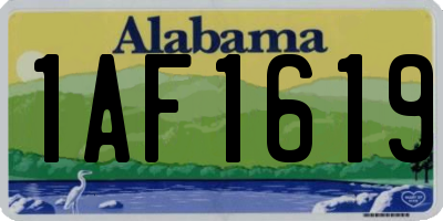 AL license plate 1AF1619