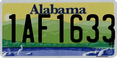 AL license plate 1AF1633
