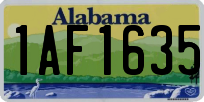 AL license plate 1AF1635