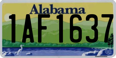 AL license plate 1AF1637