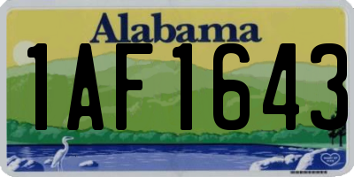 AL license plate 1AF1643