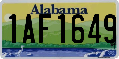AL license plate 1AF1649