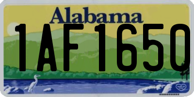 AL license plate 1AF1650