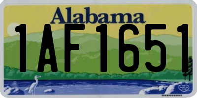 AL license plate 1AF1651