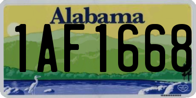 AL license plate 1AF1668