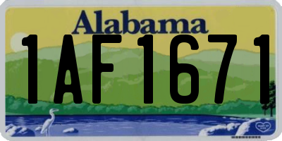 AL license plate 1AF1671