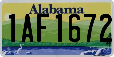 AL license plate 1AF1672