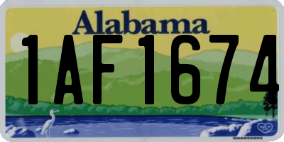 AL license plate 1AF1674